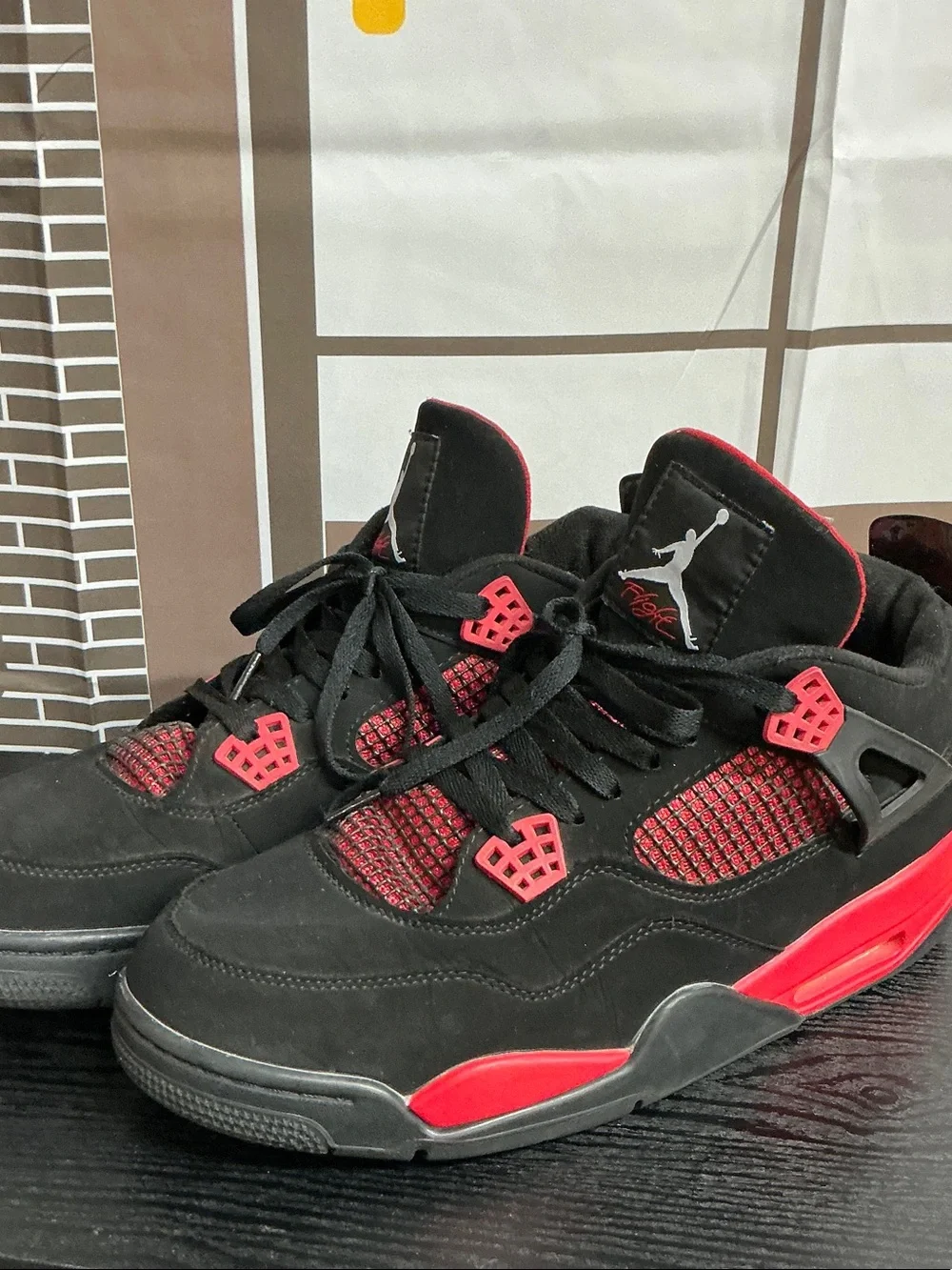 Nike Air Jordan 4 Retro Red Thunder Sneakers Sz 13 Men’s